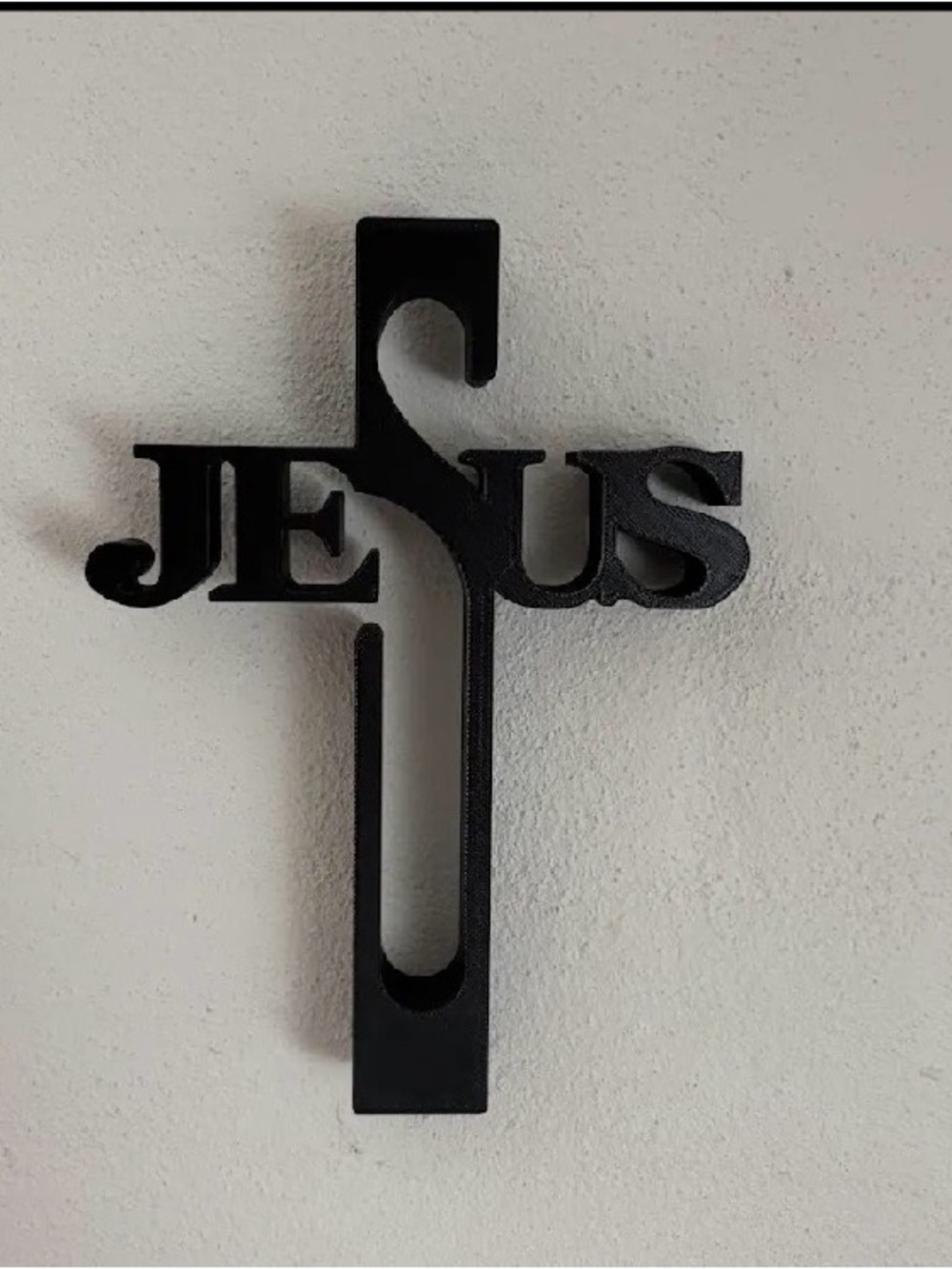 Black JESUS Cross Wall Decor - Religious Home Accent